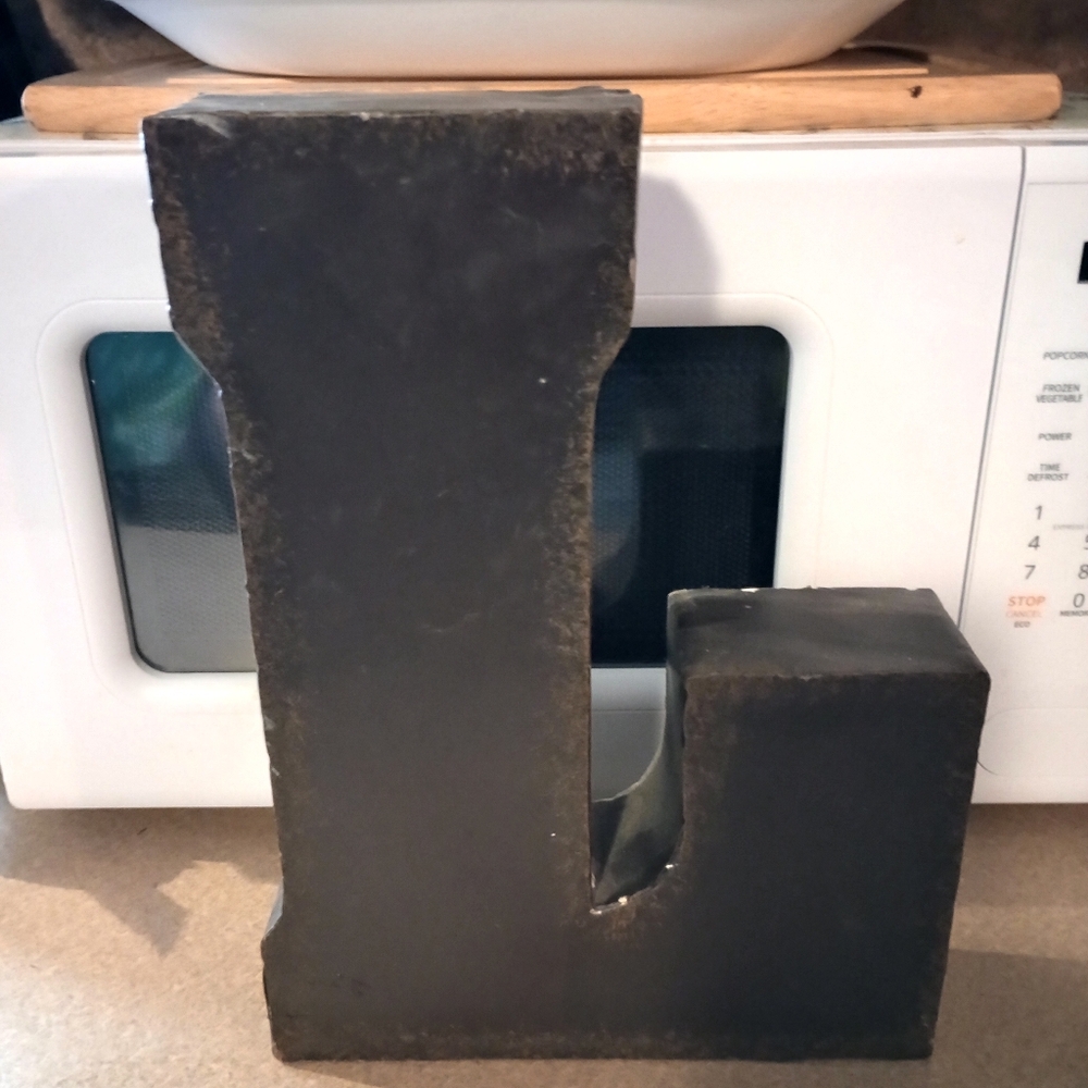 Industrial Metal Letter 'L' Decor